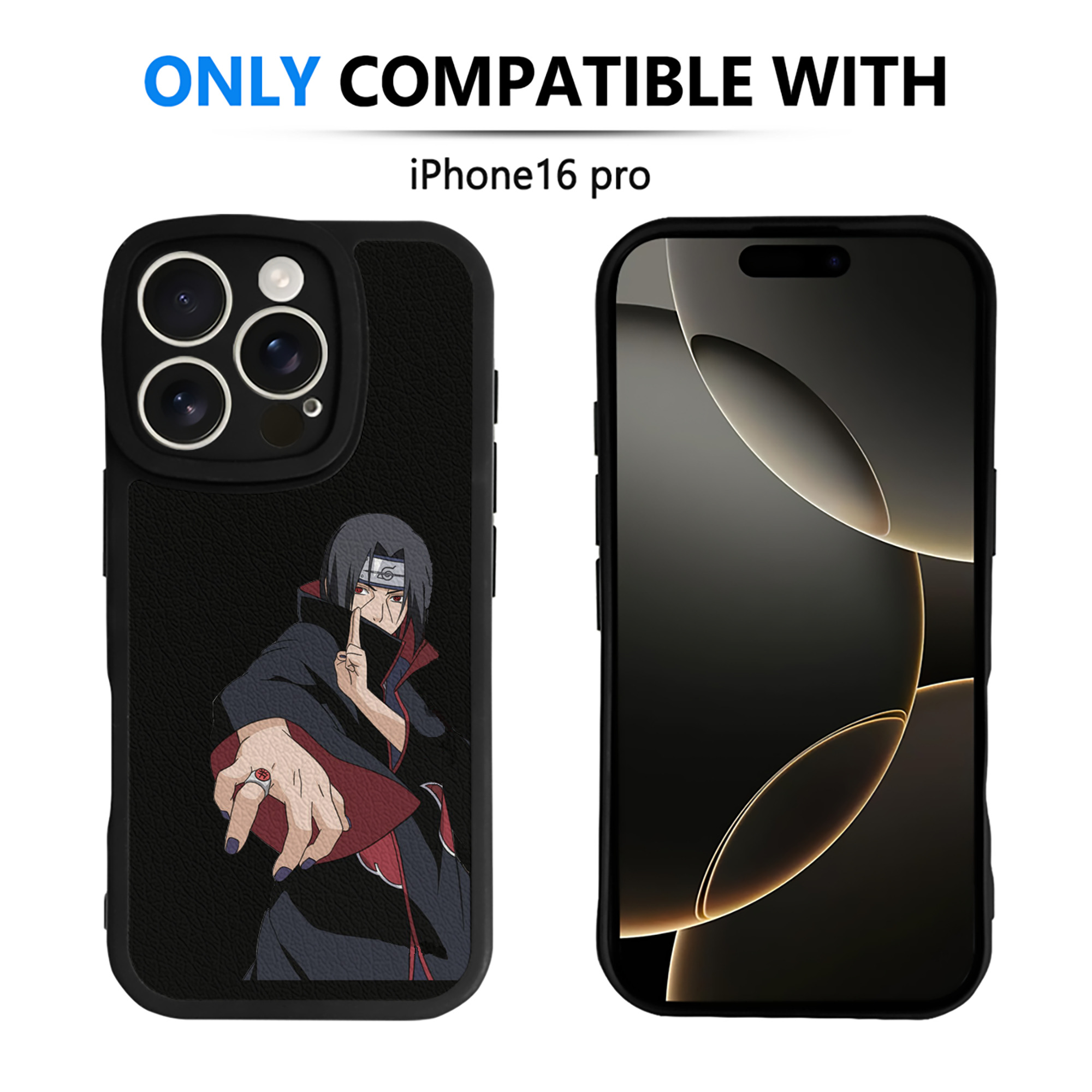 （画像用） NARUTO -ナルト- うちは イタチ Uchiha Itachi 【iPhone 16シリーズ対応】シリコンスマホケース（レザー調） 材質：シリコン